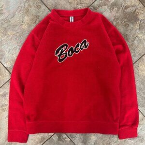 Boca Men's Fleece Sweater Large Red